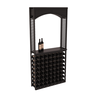Elementcollection 35 Cellar Wood Arch Island Rack Solid Top Combo Black Stained