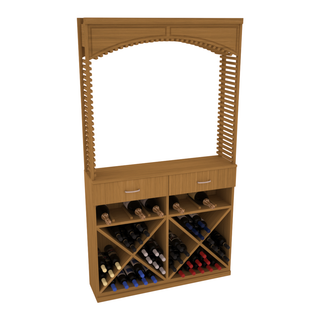 Elementcollection 42 5 Wood Wine Cellar Arch Base Cabinet Combo Oak Stained