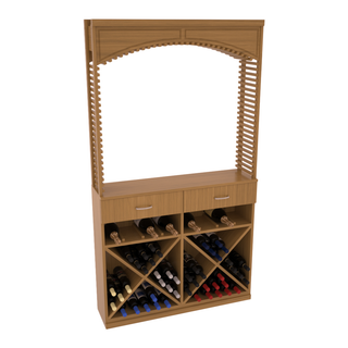 Elementcollection 42 5 Wood Wine Cellar Arch Base Cabinet Combo Oak Stained