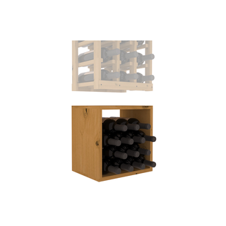 Elementcollection 3 Column Wood Wine Bin Extender Oak Stained