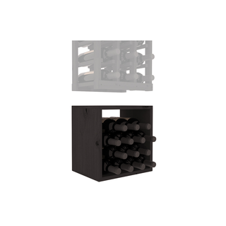 Elementcollection 3 Column Wood Wine Bin Extender Black Stained