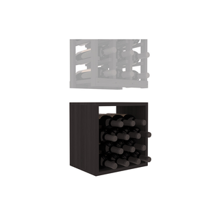 Elementcollection 3 Column Wood Wine Bin Extender Black Stained