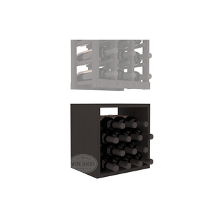 Elementcollection 3 Column Wood Wine Bin Extender Black Stained