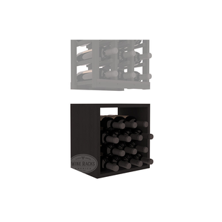 Elementcollection 3 Column Wood Wine Bin Extender Black Stained