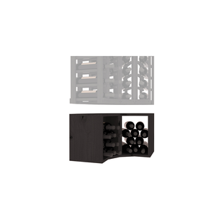 Elementcollection 4 Column Corner Wood Wine Bin Extender Black Stained