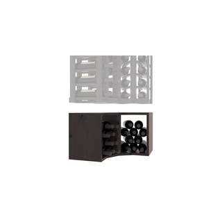 Elementcollection 4 Column Corner Wood Wine Bin Extender Black Stained