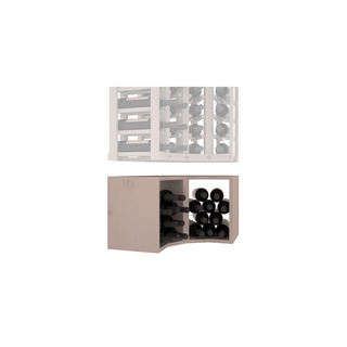 Elementcollection 4 Column Corner Wood Wine Bin Extender Greywash Stained