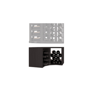 Elementcollection 4 Column Corner Wood Wine Bin Extender Black Stained