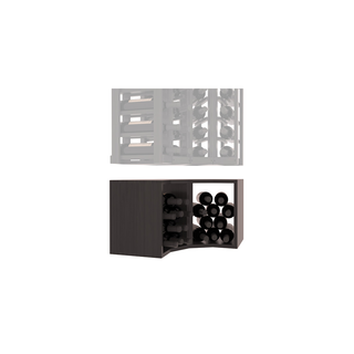 Elementcollection 4 Column Corner Wood Wine Bin Extender Black Stained