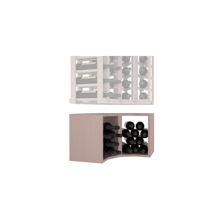 Elementcollection 4 Column Corner Wood Wine Bin Extender Greywash Stained