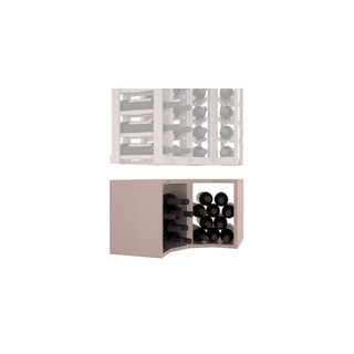 Elementcollection 4 Column Corner Wood Wine Bin Extender Greywash Stained