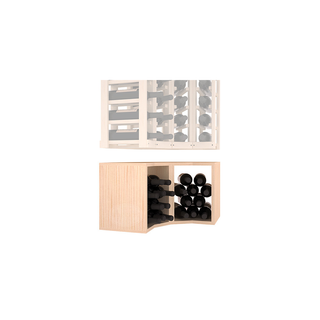 Elementcollection 4 Column Corner Wood Wine Bin Extender Unstained Element Collection