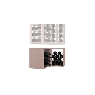 Elementcollection 4 Column Corner Wood Wine Bin Extender Greywash Stained