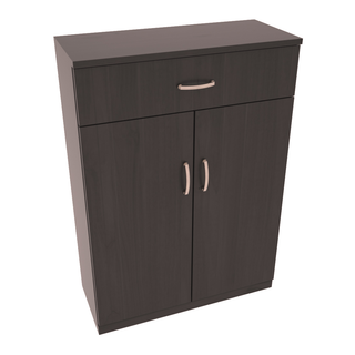 Elementcollection 6 Column Base Wood Wine Cabinet Black Stained