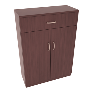Elementcollection 6 Column Base Wood Wine Cabinet Walnut Stained