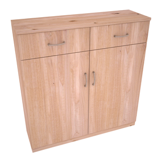 Elementcollection 8 Column Base Wood Wine Cabinet Unstained
