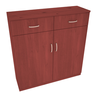 Elementcollection 8 Column Base Wood Wine Cabinet Cherry Stained