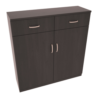 Elementcollection 8 Column Base Wood Wine Cabinet Black Stained