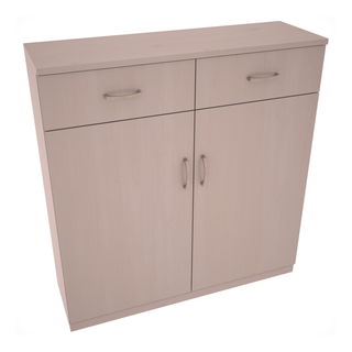 Elementcollection 8 Column Base Wood Wine Cabinet Greywash Stained