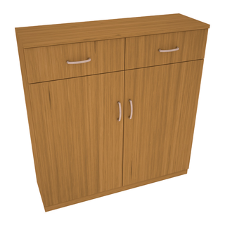 Elementcollection 8 Column Base Wood Wine Cabinet Oak Stained