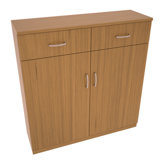 Elementcollection 8 Column Base Wood Wine Cabinet Oak Stained