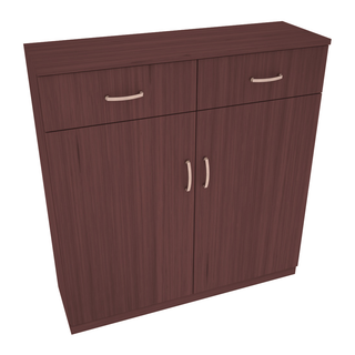 Elementcollection 8 Column Base Wood Wine Cabinet Walnut Stained