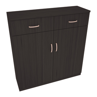 Elementcollection 8 Column Base Wood Wine Cabinet Black Stained