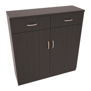 Elementcollection 8 Column Base Wood Wine Cabinet Black Stained