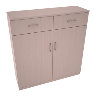 Elementcollection 8 Column Base Wood Wine Cabinet Greywash Stained