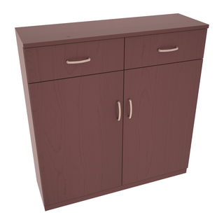 Elementcollection 8 Column Base Wood Wine Cabinet Walnut Stained