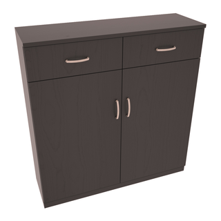 Elementcollection 8 Column Base Wood Wine Cabinet Black Stained