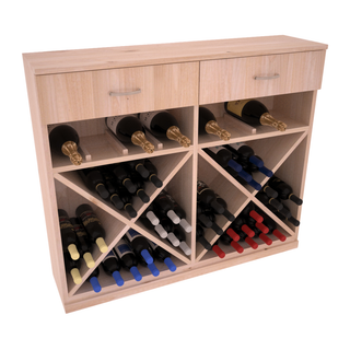 Elementcollection 10 Column Wood Base Wine Cabinet Unstained