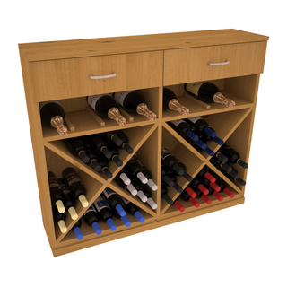 Elementcollection 10 Column Wood Base Wine Cabinet Oak Stained