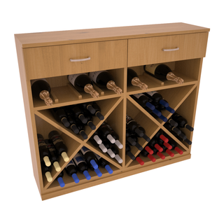 Elementcollection 10 Column Wood Base Wine Cabinet Oak Stained