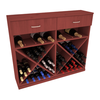 Elementcollection 10 Column Wood Base Wine Cabinet Cherry Stained