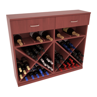 Elementcollection 10 Column Wood Base Wine Cabinet Cherry Stained