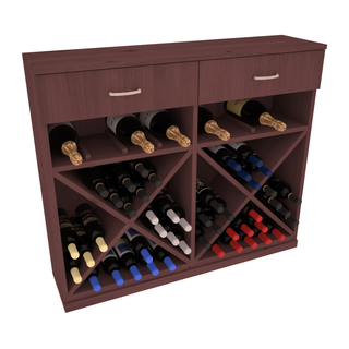 Elementcollection 10 Column Wood Base Wine Cabinet Walnut Stained