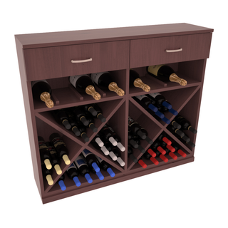 Elementcollection 10 Column Wood Base Wine Cabinet Walnut Stained