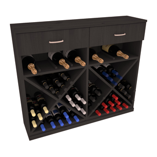 Elementcollection 10 Column Wood Base Wine Cabinet Black Stained