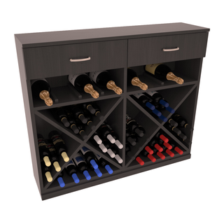 Elementcollection 10 Column Wood Base Wine Cabinet Black Stained