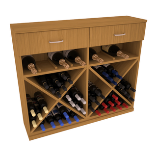 Elementcollection 10 Column Wood Base Wine Cabinet Oak Stained