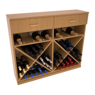 Elementcollection 10 Column Wood Base Wine Cabinet Oak Stained