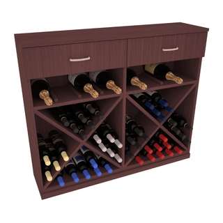Elementcollection 10 Column Wood Base Wine Cabinet Walnut Stained