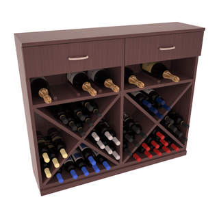 Elementcollection 10 Column Wood Base Wine Cabinet Walnut Stained