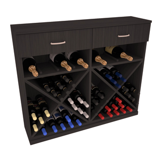 Elementcollection 10 Column Wood Base Wine Cabinet Black Stained