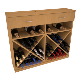 Elementcollection 10 Column Wood Base Wine Cabinet Oak Stained