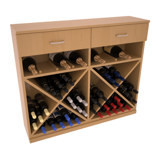 Elementcollection 10 Column Wood Base Wine Cabinet Oak Stained