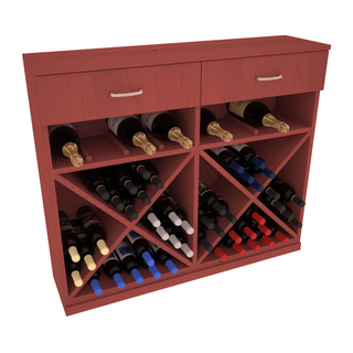 Elementcollection 10 Column Wood Base Wine Cabinet Cherry Stained
