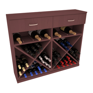 Elementcollection 10 Column Wood Base Wine Cabinet Walnut Stained