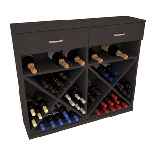 Elementcollection 10 Column Wood Base Wine Cabinet Black Stained